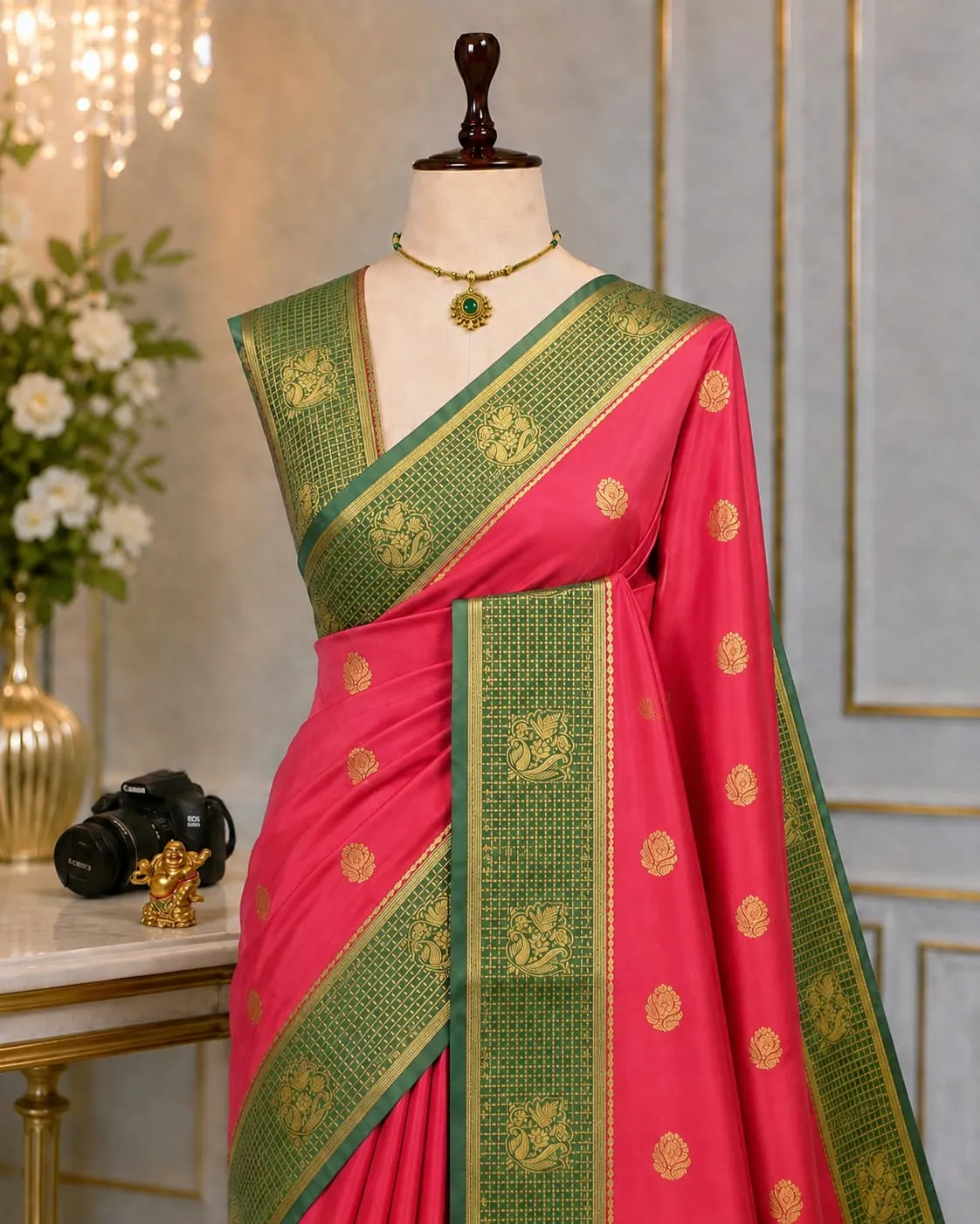Fusion Korvai Zari Butta Semi Silk Saree